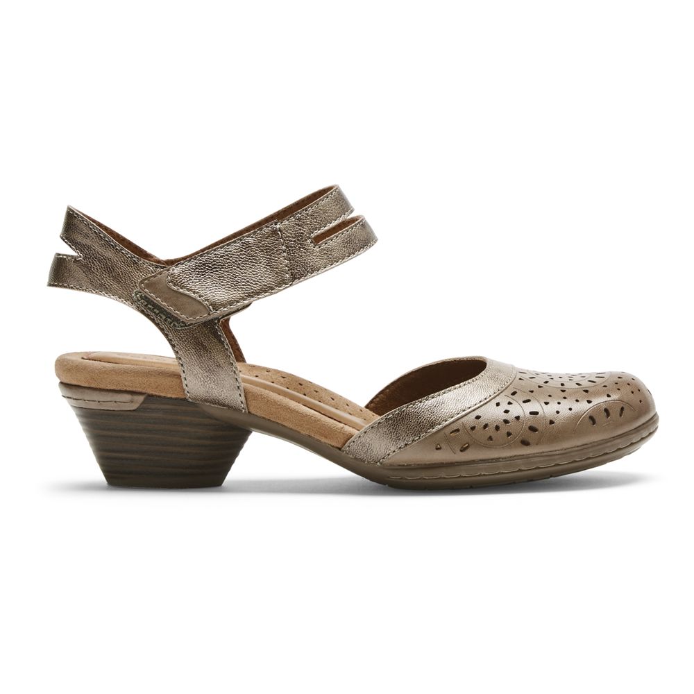 Rockport Cobb Hill Laurel Perforated Mary Jane - Womens Sandals - Taupe - NZ (NZI-459867)